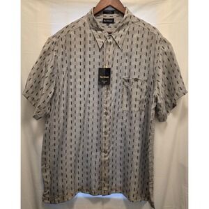 Marc Edwards 2XL XXL Washable Silk Button Down NWT Dash Geometric Pattern